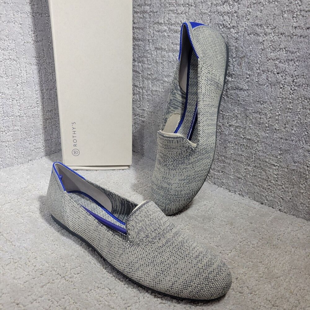 Rothy's The Loafer Women's Size 6 US Grey Taupe Heather Round Toe Slip On Shoes